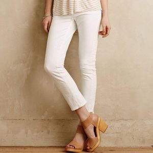 Anthropologie White Ankle Crop Jeans